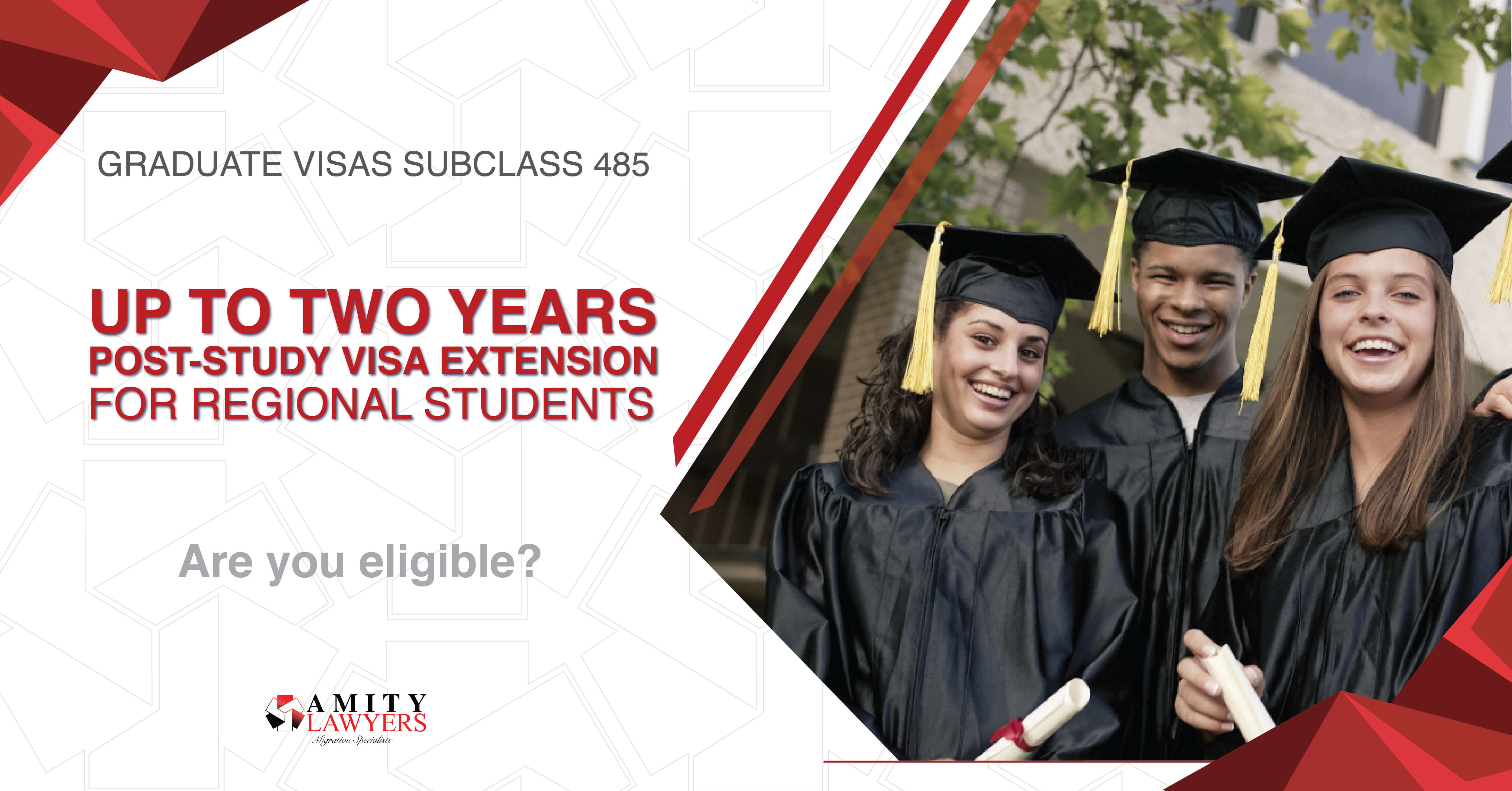 Temporary graduate visas (subclass 485): up to two years post-study visa extension for regional students