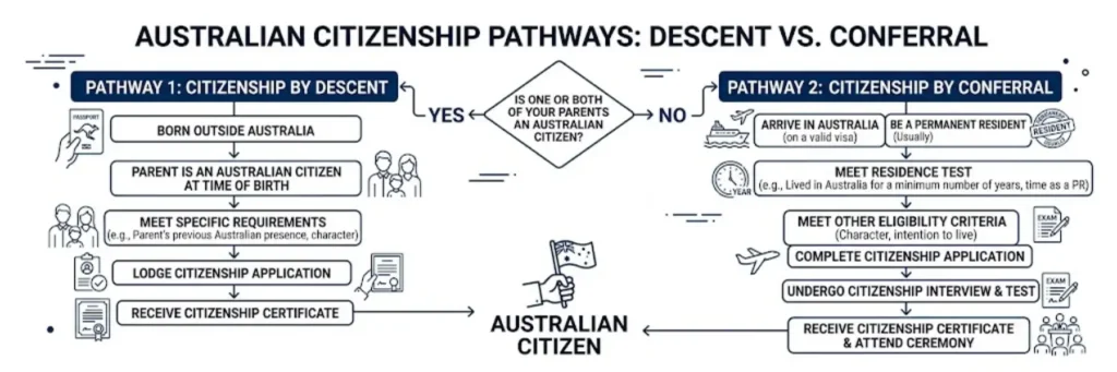 Descent vs Conferral - Australian Citizenship Pathways